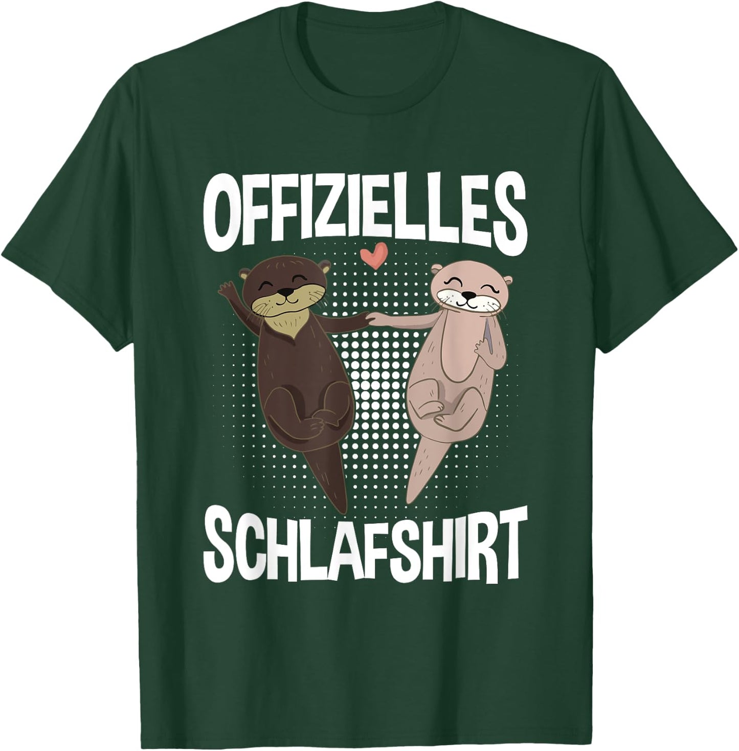 Official Sleep Shirt Tired Otter Partner Sleep Slogan , black T-Shirt - T-Shirt | Forest