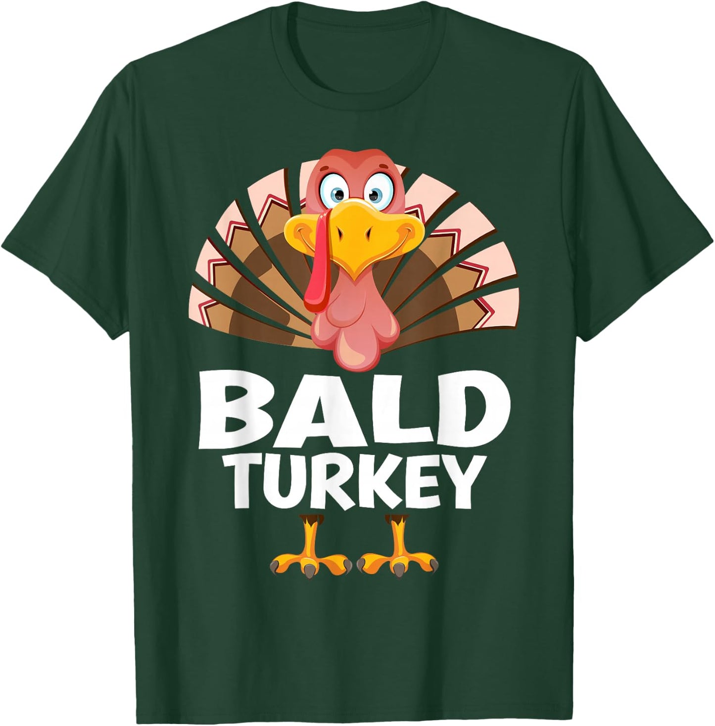 Thanksgiving Bald Turkey Matching Pajama T-Shirt - T-Shirt | Forest