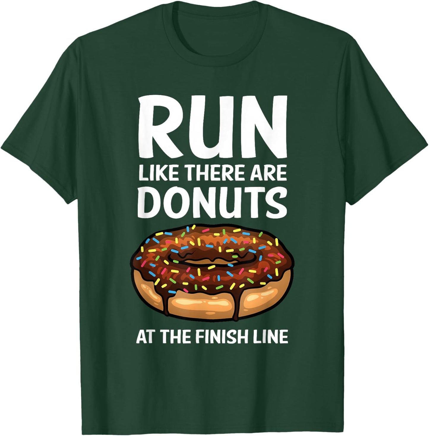Funny Running Women Donut Finish Line Marathon T-Shirt - T-Shirt | Forest