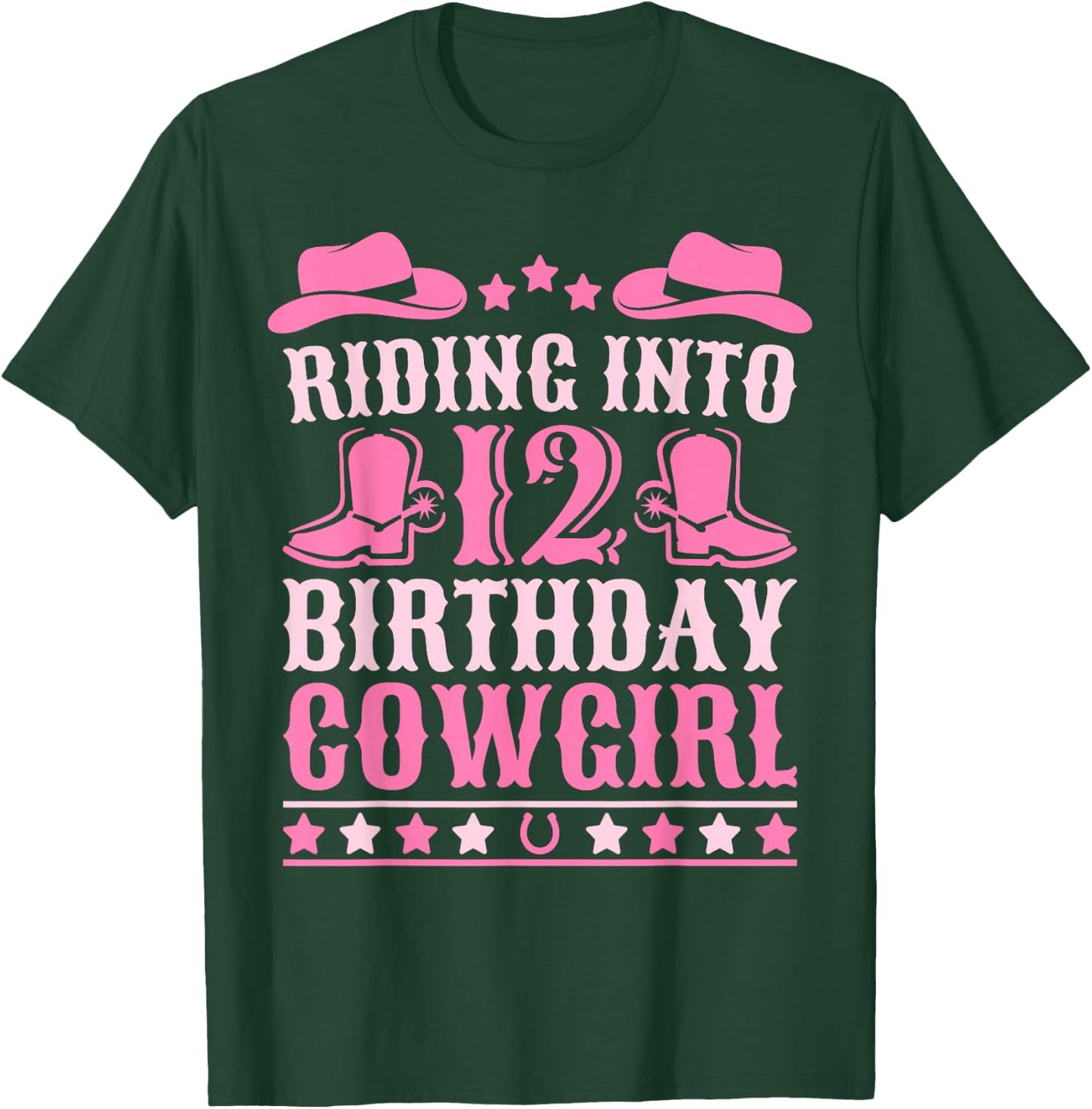 12yr Birthday Cowgirl Outfit 12 Year Old Girl 12th Birthday T-Shirt - T-Shirt | Forest
