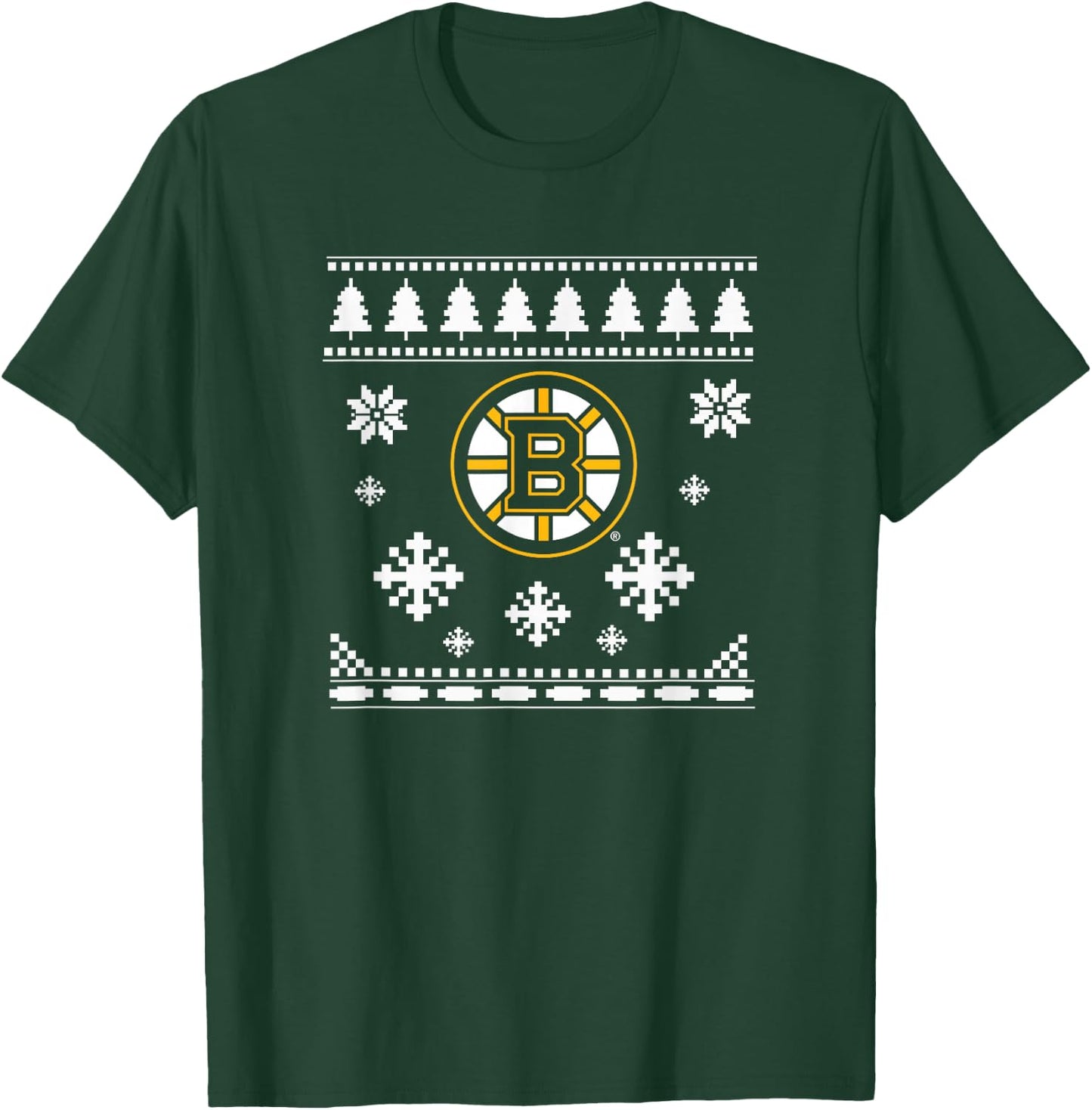 Boston Bruins Ugly Christmas Sweater Holidaze T-Shirt - T-Shirt | Forest