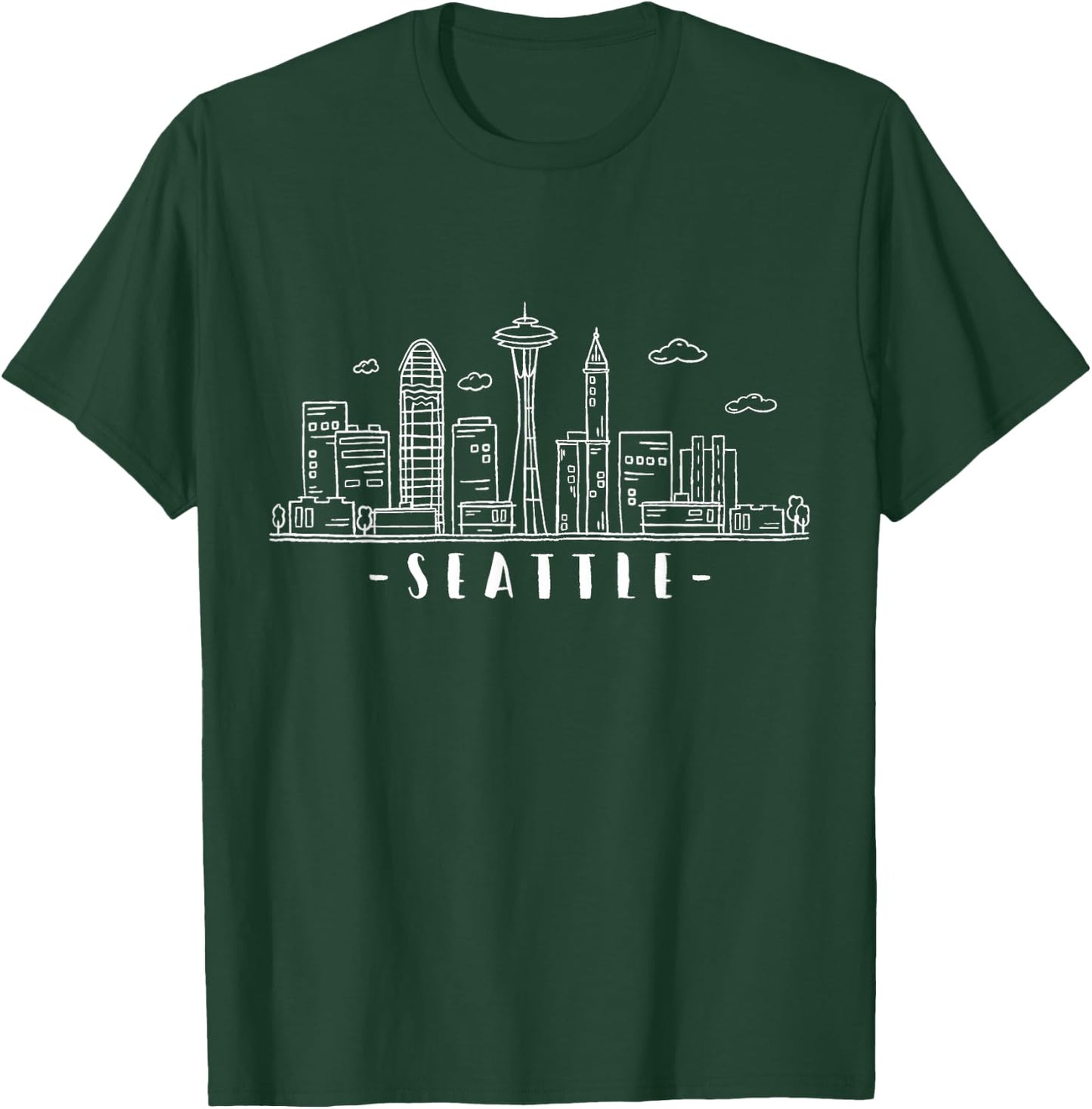 Seattle Skyline Washington PNW Vintage T-Shirt - T-Shirt | Forest