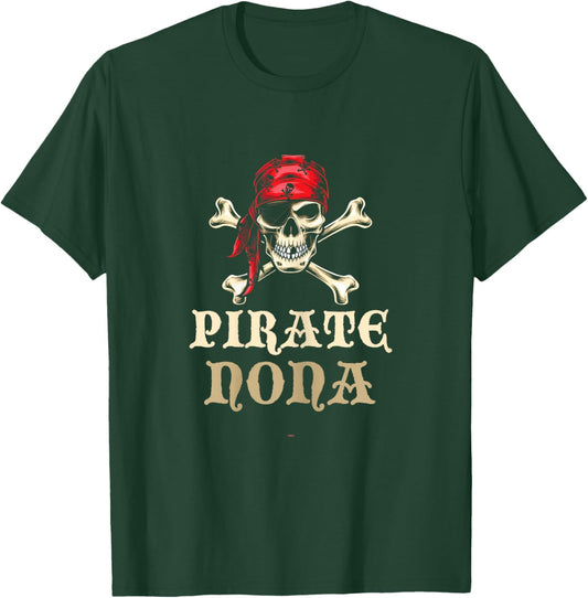Pirate Nona Skull Matching Grandma Halloween Costume T-Shirt - T-Shirt | Forest
