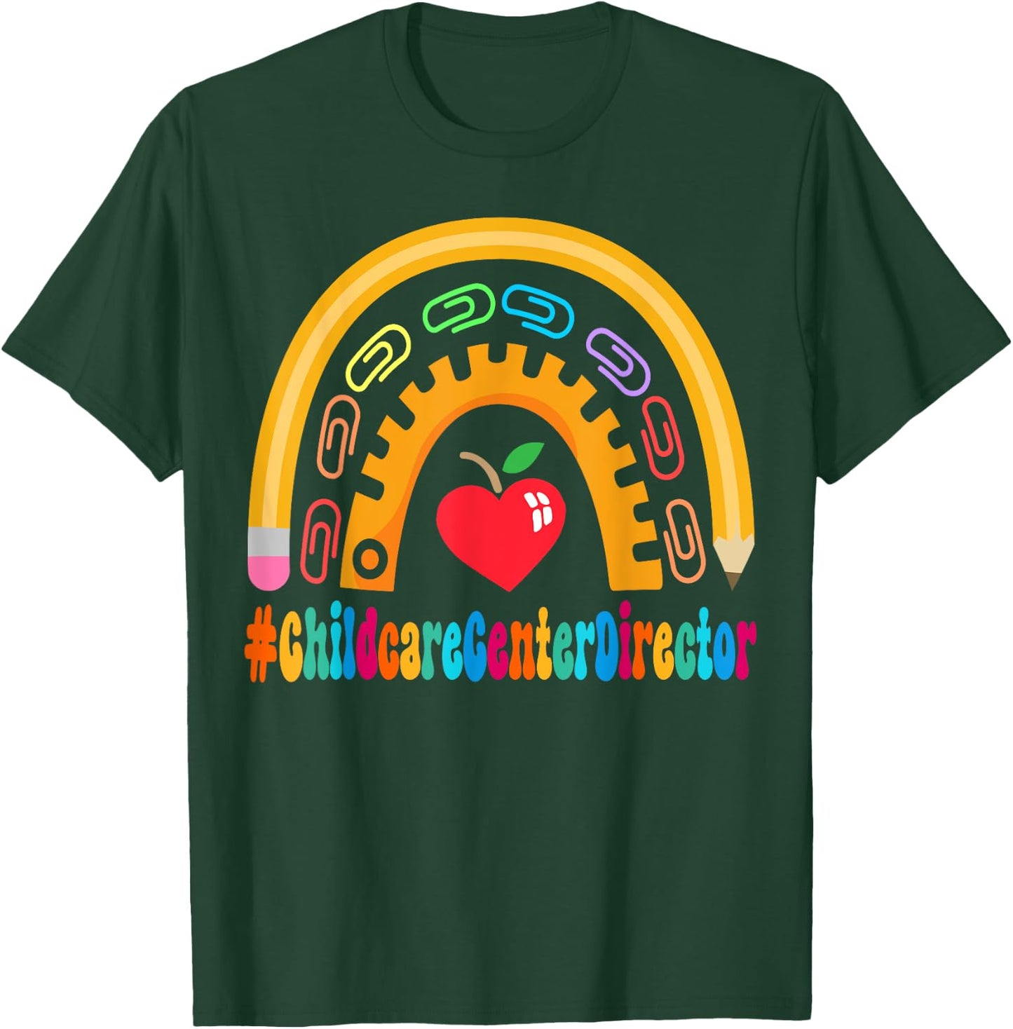 Childcare Center Director Appreciation Back School 100 Day T-Shirt - T-Shirt | Forest