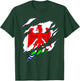 Nice Nice Flag Crest Ripped 3D Effect France , Black, S T-Shirt - T-Shirt | Forest