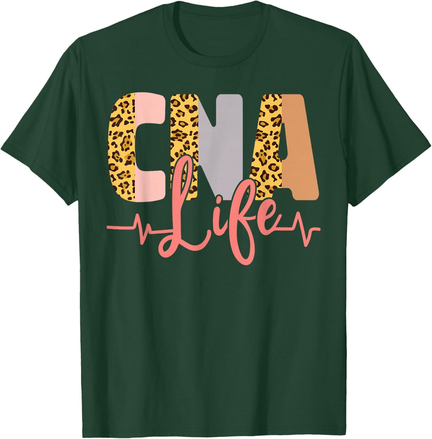 CNA Nurse Certified Nursing Assistant Leopard Cheetah Cna T-Shirt - T-Shirt | Forest
