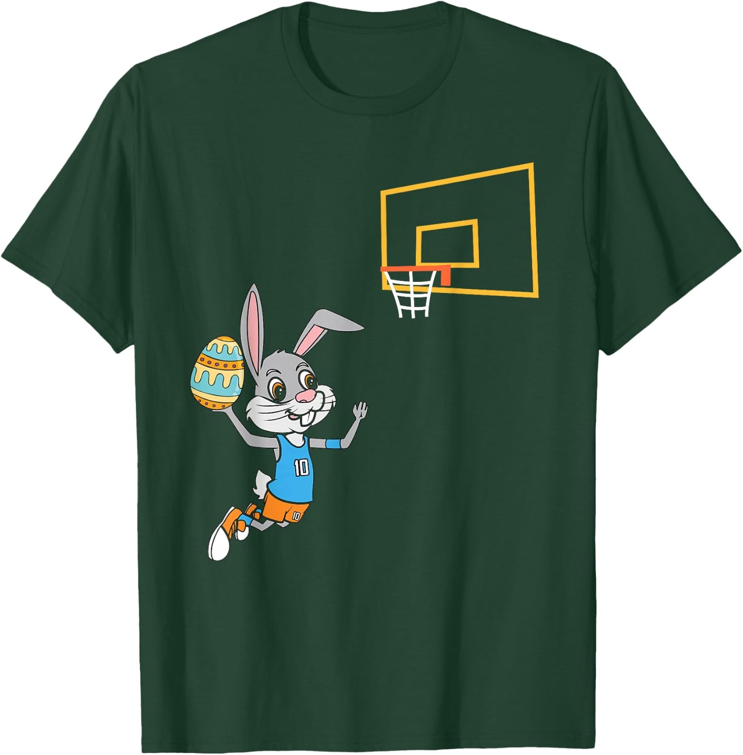 Funny Easter Egg Bunny Dunk Basketball Game Easter Kids Boys T-Shirt - T-Shirt | Forest