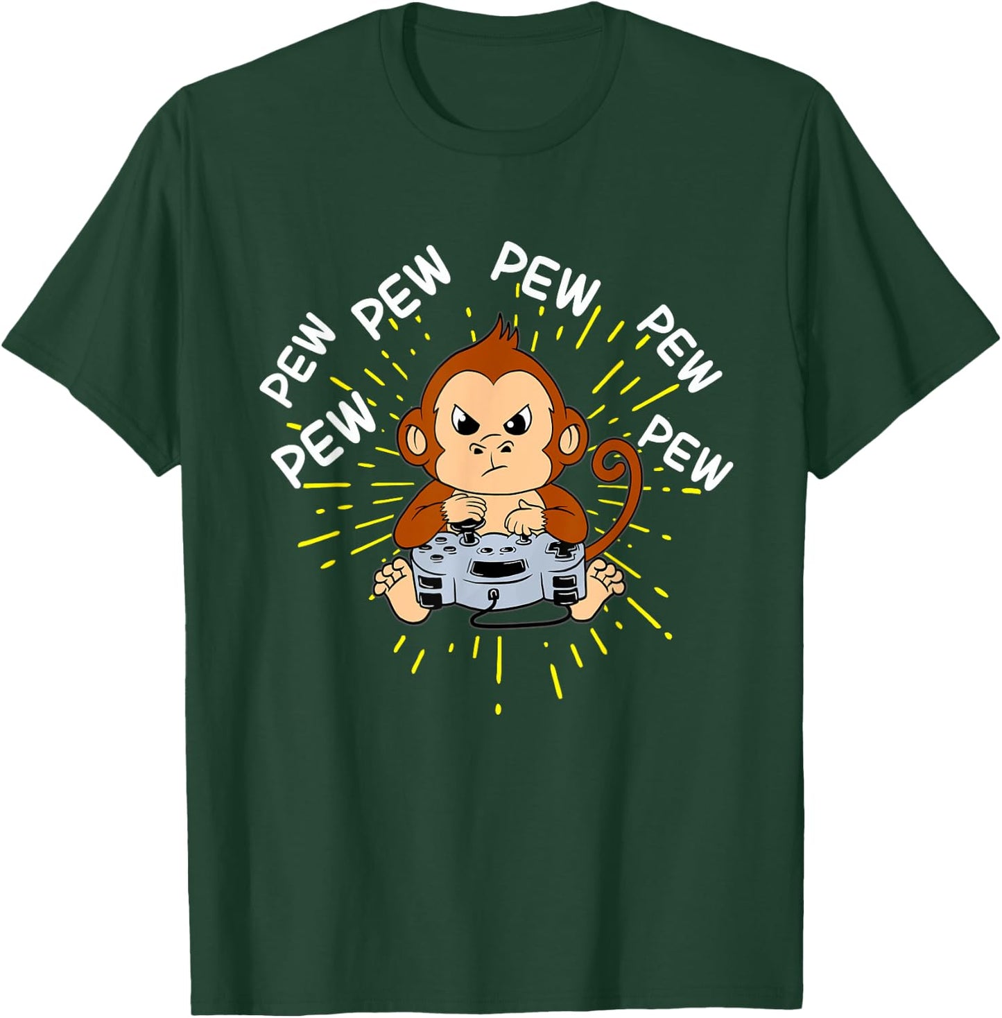 Pew Monkey Gaming Shirt | Men's Monkey T-Shirt - T-Shirt | Forest