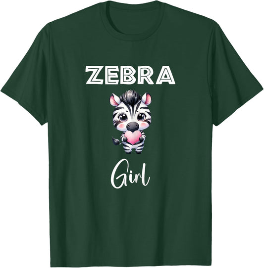 Zebra Shirt Zebra Girl Cute Baby Zebra Holding Heart Zebras T-Shirt - T-Shirt | Forest