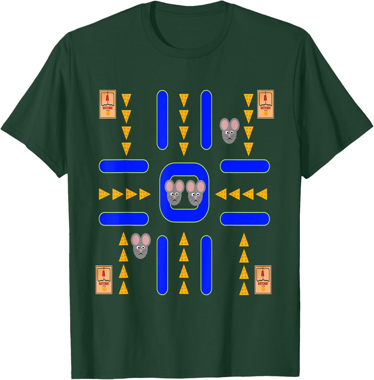 Mouse Cheese Mousetrap Video Games Vintage For Kids Adults T-Shirt - T-Shirt | Forest