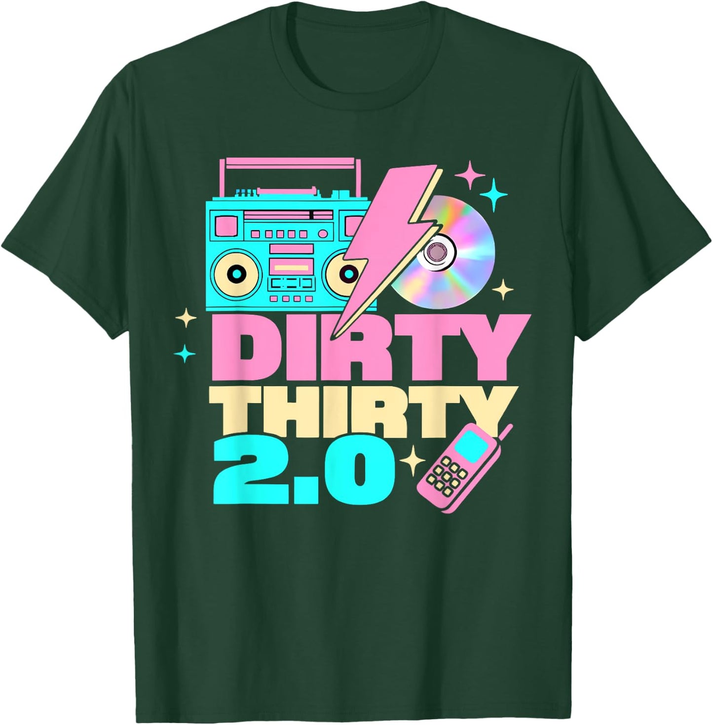 Dirty Thirty 2.0 60th Birthday Fun Retro T-Shirt - T-Shirt | Forest
