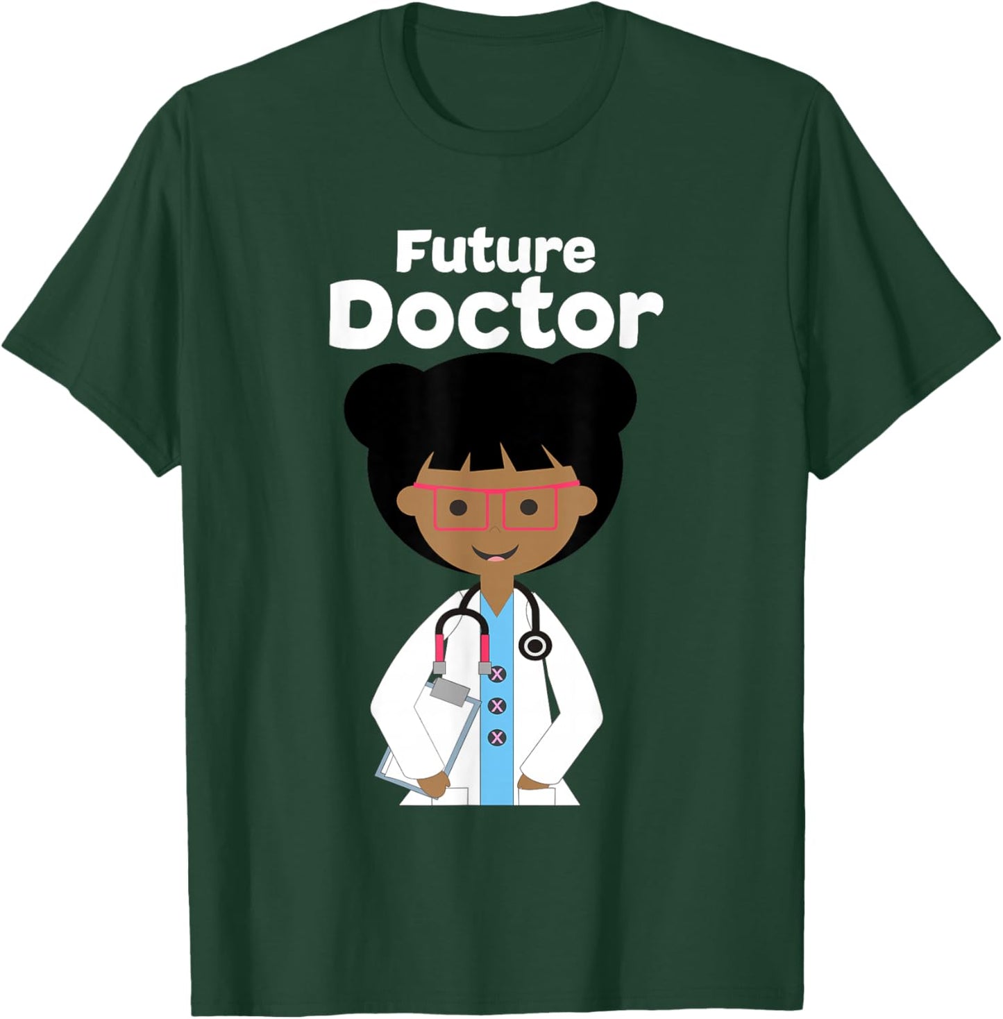 KIDS SHIRT Future Doctor . Little Brown Girl T-Shirt - T-Shirt | Forest
