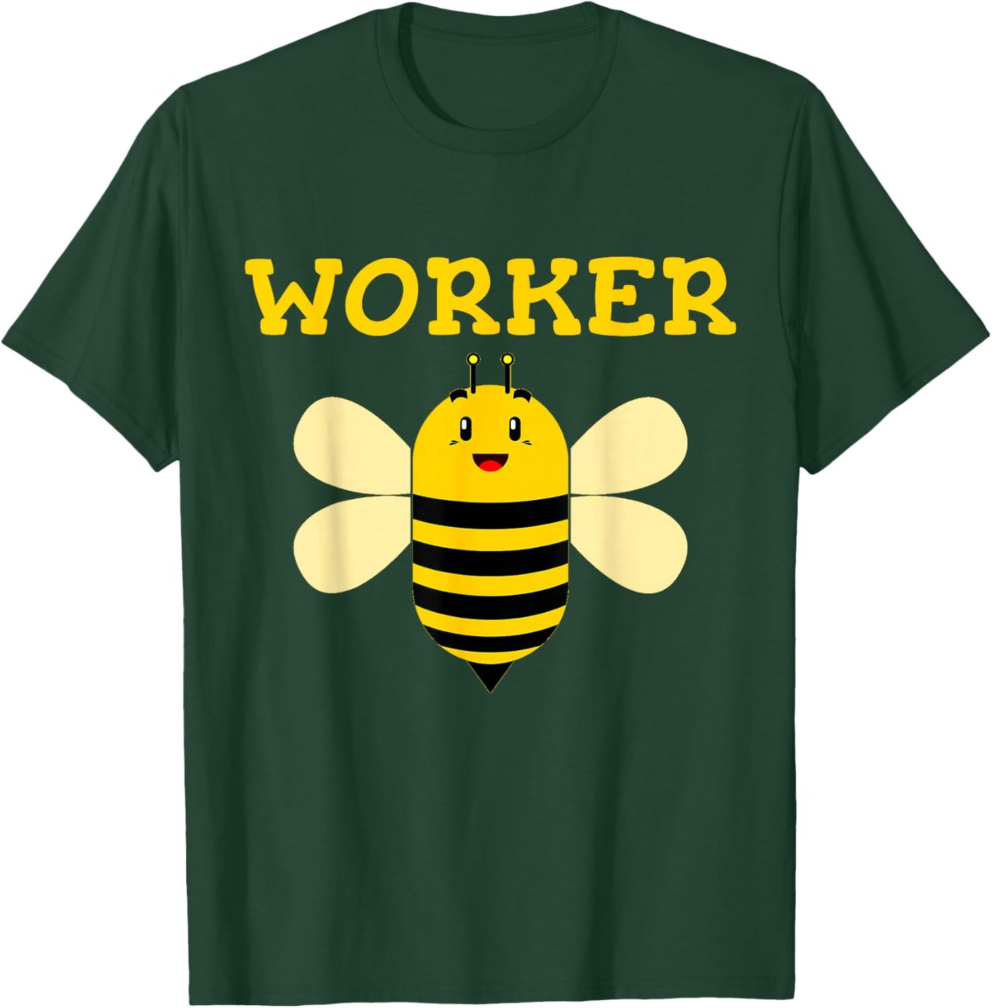 Worker Bee Funny Beekeeping Text Graphic T Shirt T-Shirt - T-Shirt | Forest