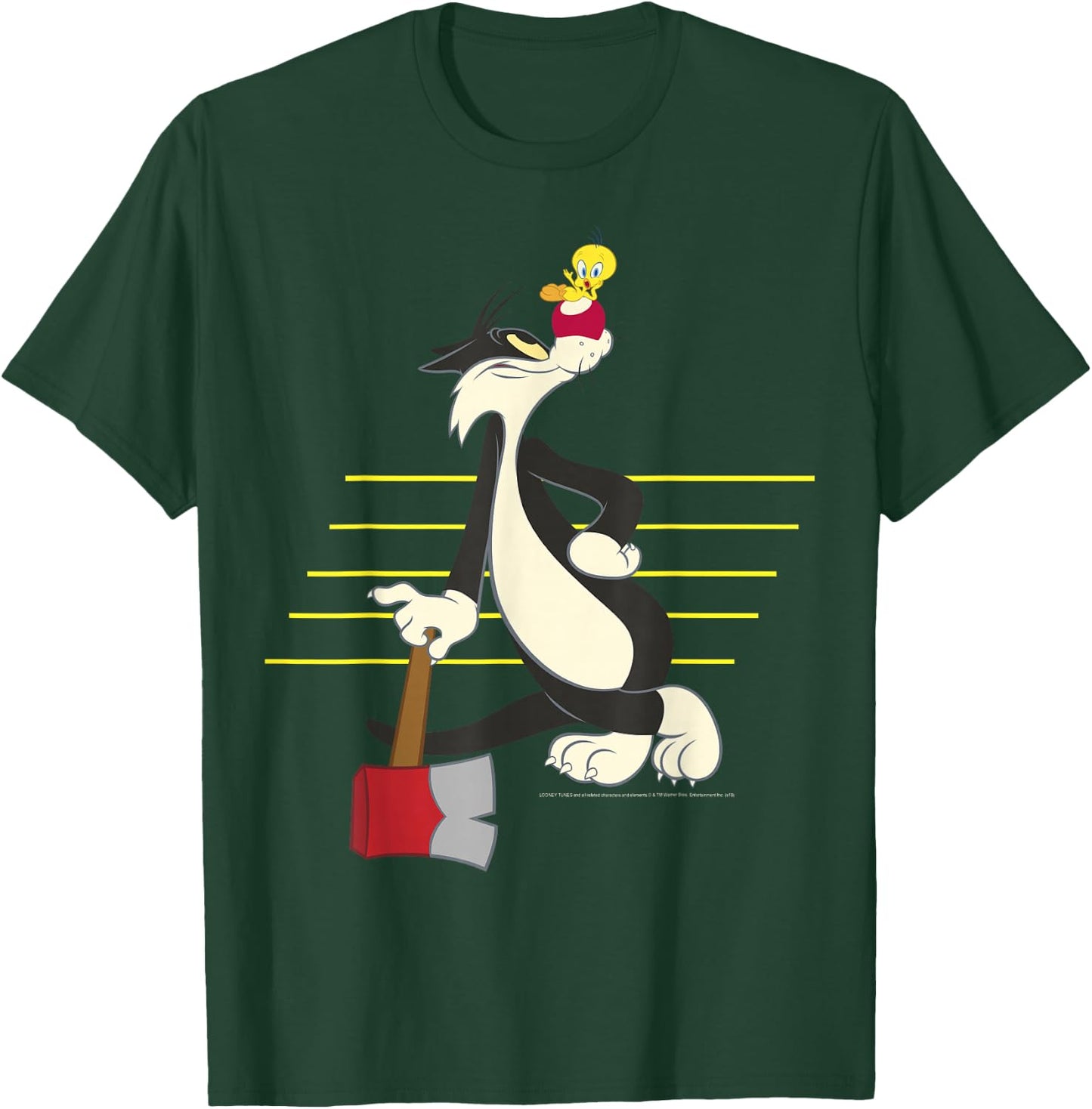 Looney Tunes Sylvester & Tweety Lined Portrait T-Shirt - T-Shirt | Forest