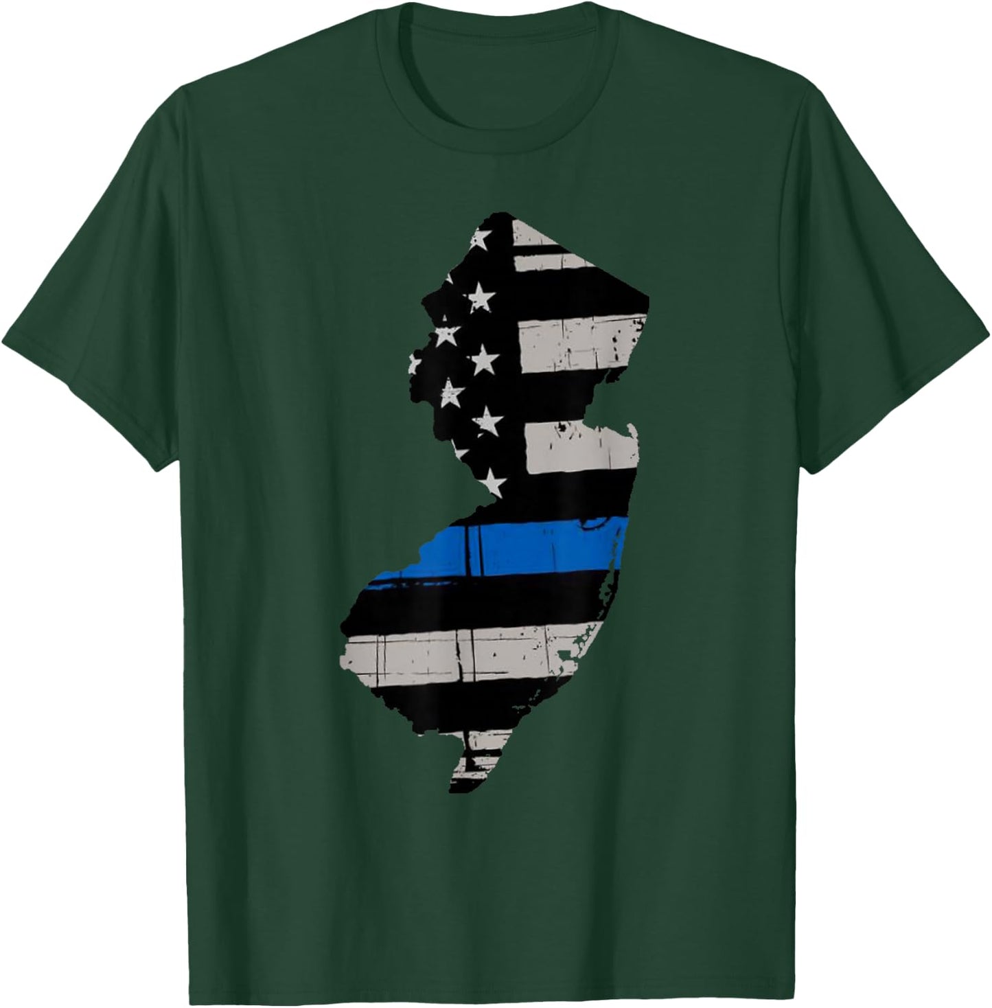 Support Law Enforcement New Jersey NJ State Police T-Shirt - T-Shirt | Forest