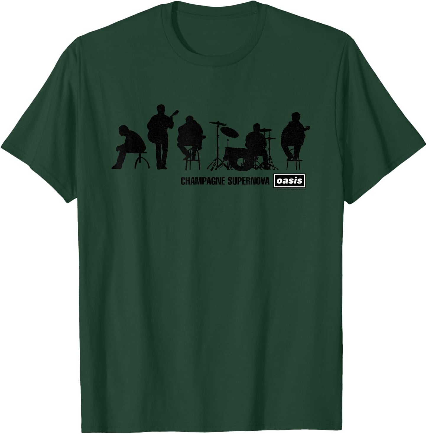 Oasis Band Silhouette On Blue T-Shirt - T-Shirt | Forest