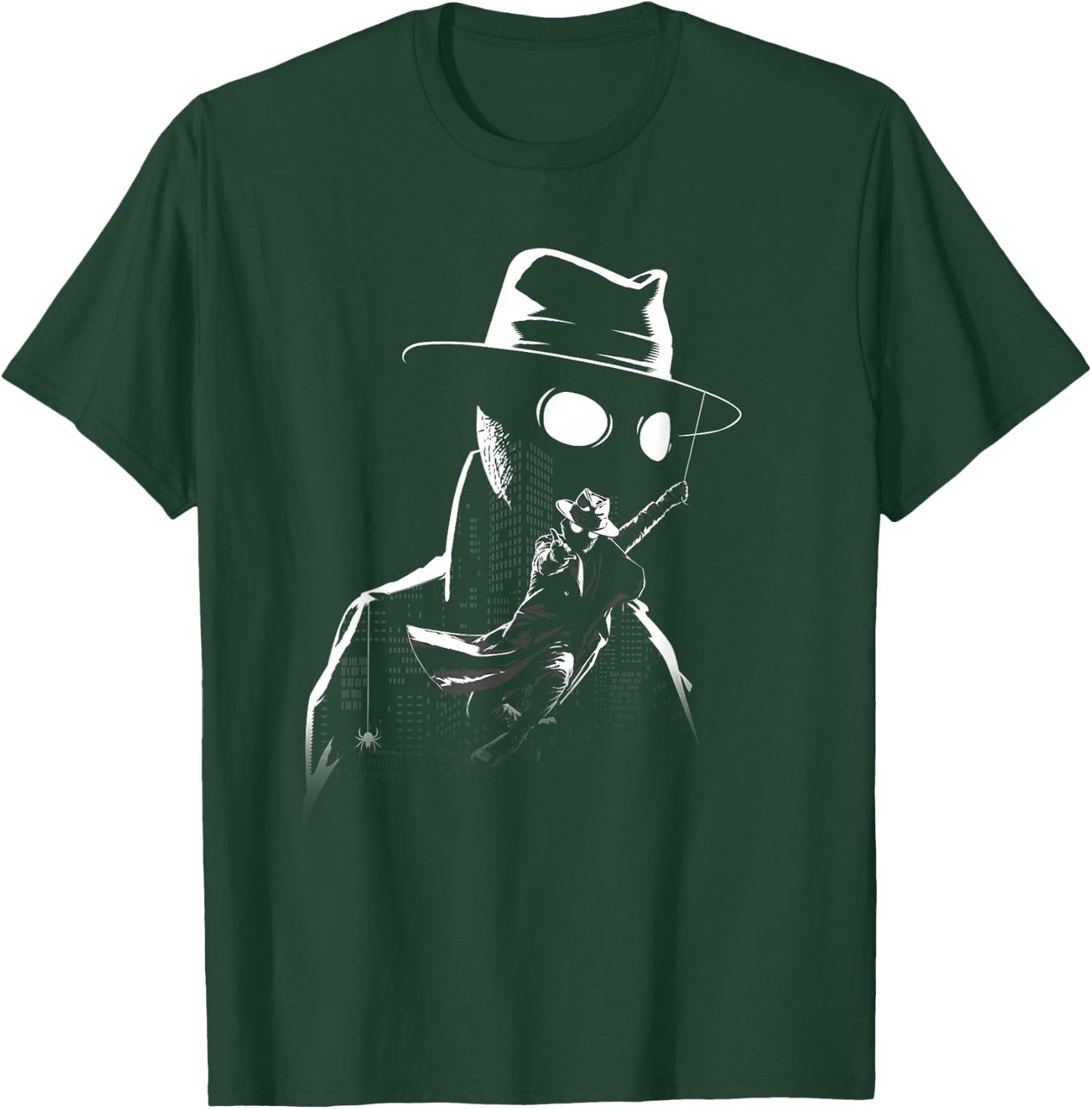 Marvel Spider-Noir Dual Portrait Black & White Cityscape T-Shirt - T-Shirt | Forest