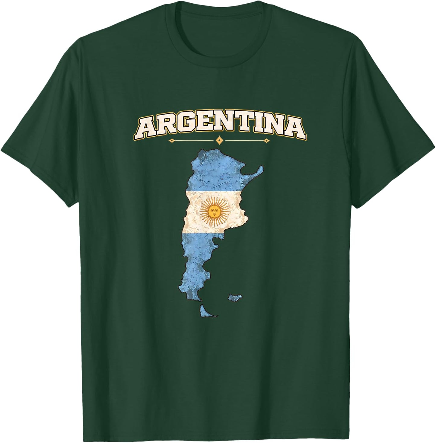 Argentina , Argentina Flag Map Graphic for Argentinian T-Shirt - T-Shirt | Forest