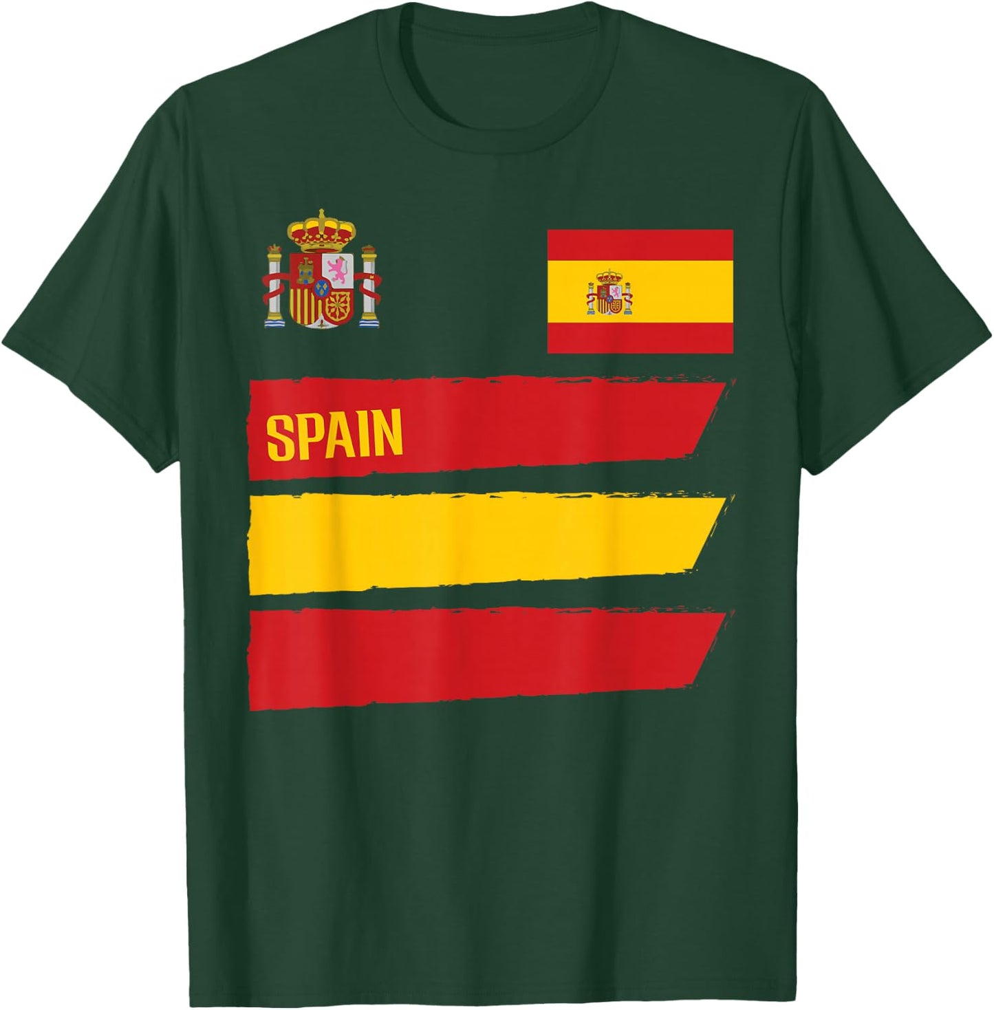 Spain Flag Espana Football Soccer Fan Men Women Kids T-Shirt - T-Shirt | Forest