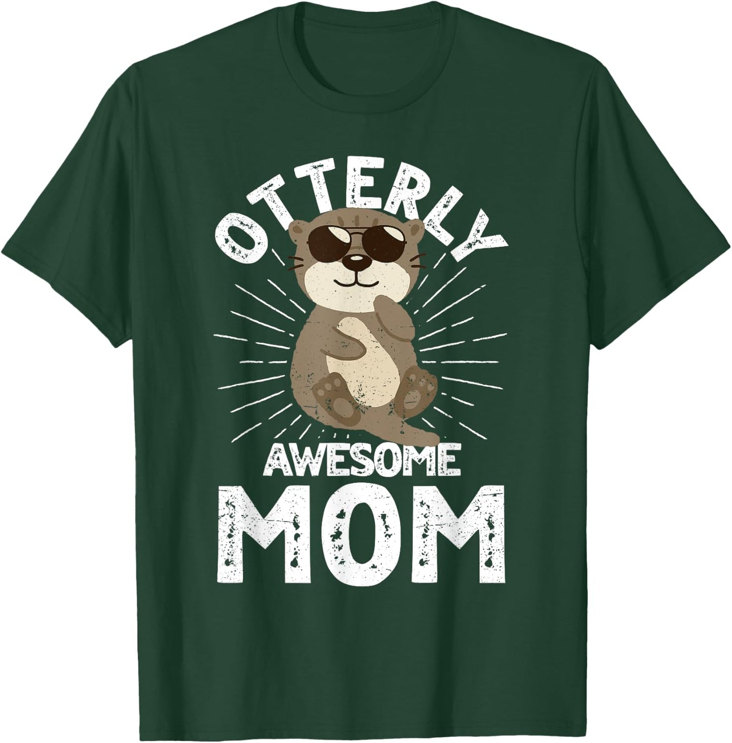 Funny Mom Otterly Awesome Mom Otter Graphic T-Shirt - T-Shirt | Forest