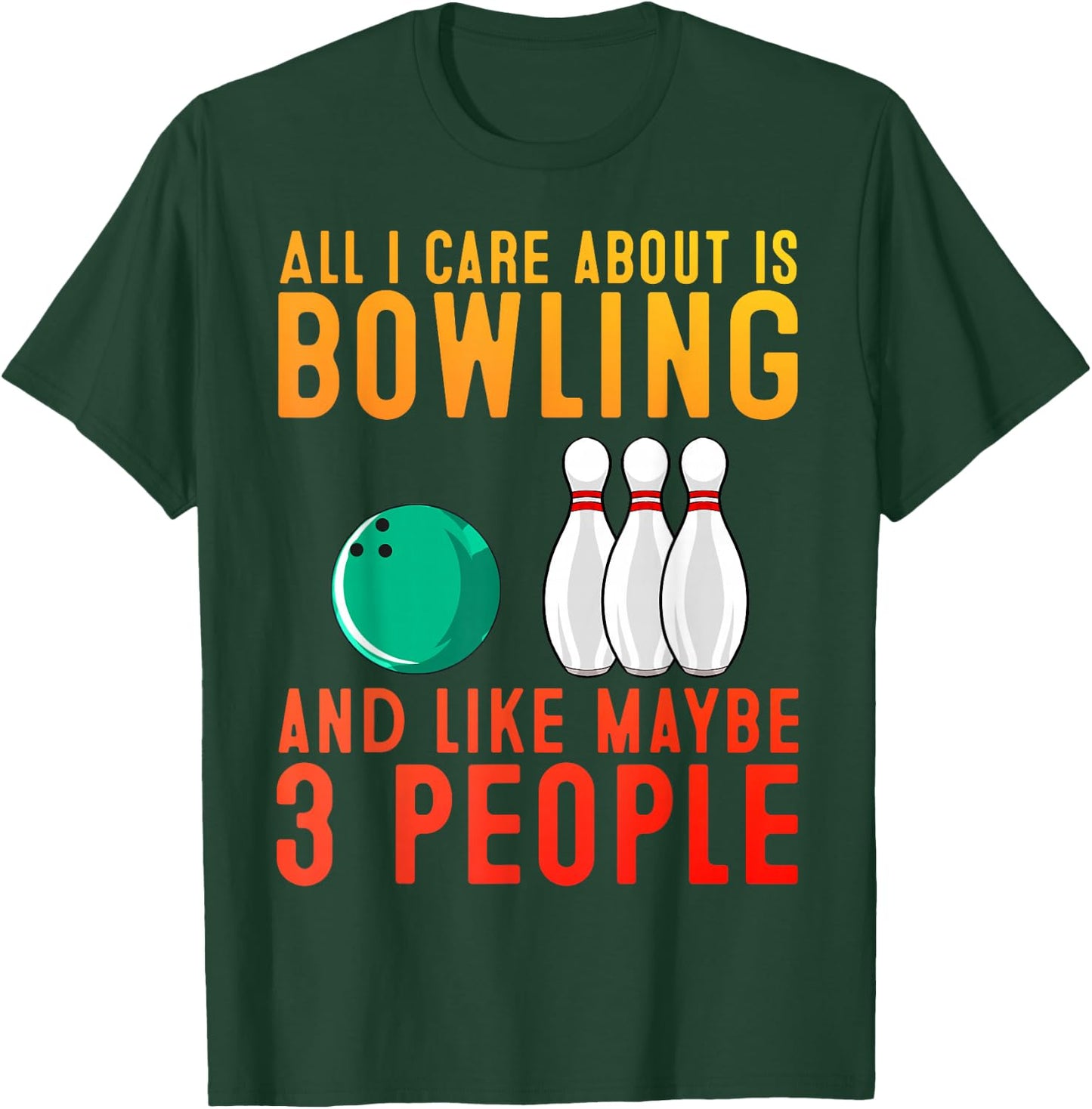 Funny Bowling Design Women Kids Bowler Bowling Lover T-Shirt - T-Shirt | Forest