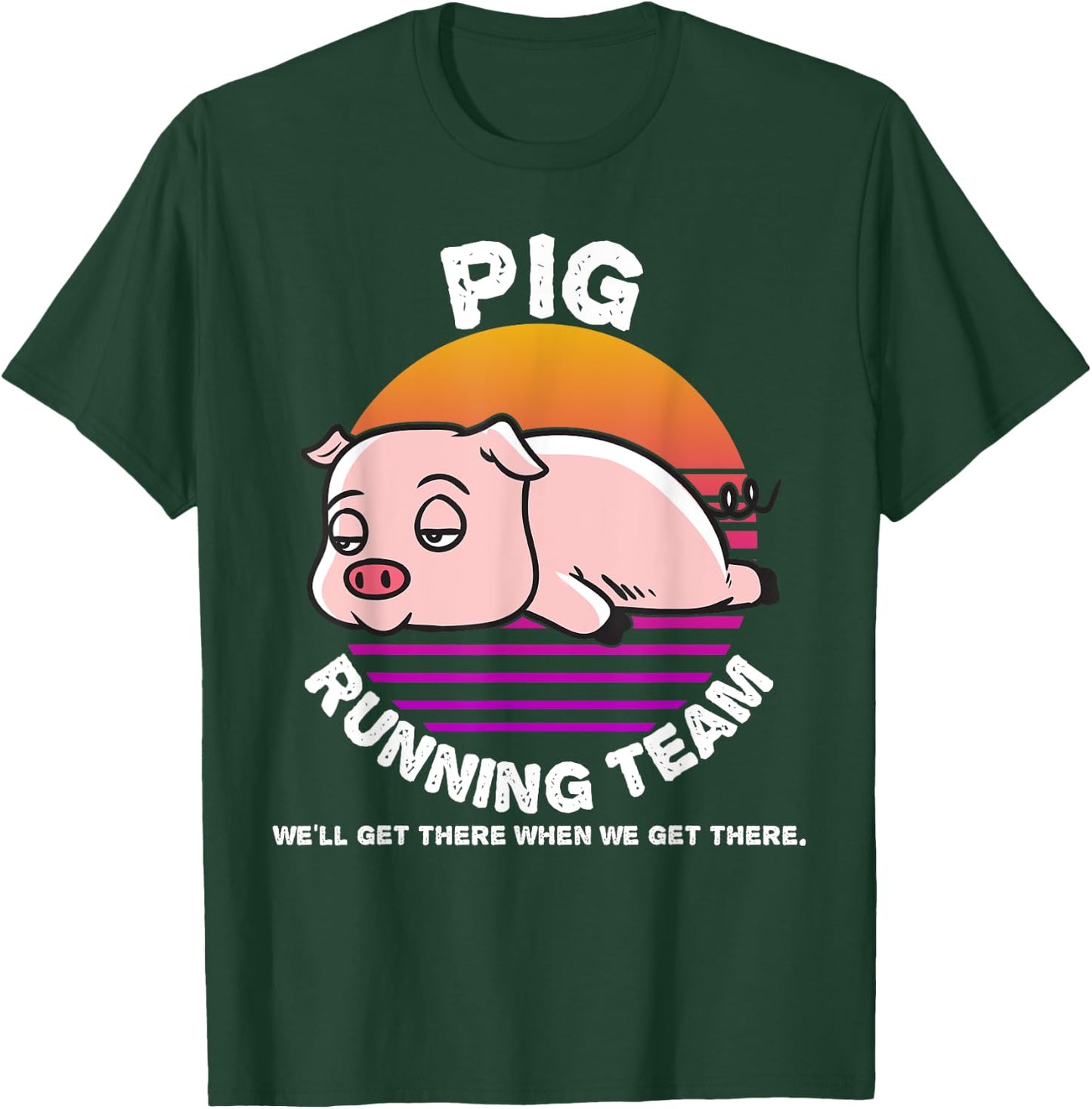 Funny Farm Pig Running Team Shirt Kids Men Women Gift T-Shirt - T-Shirt | Forest