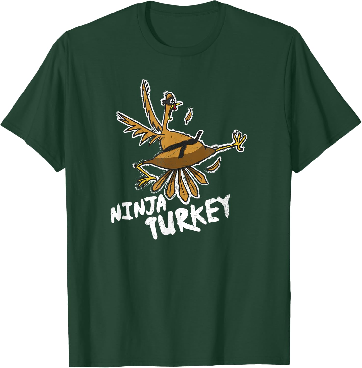 Ninja Turkey Funny Bird Thanksgiving T-Shirt - T-Shirt | Forest
