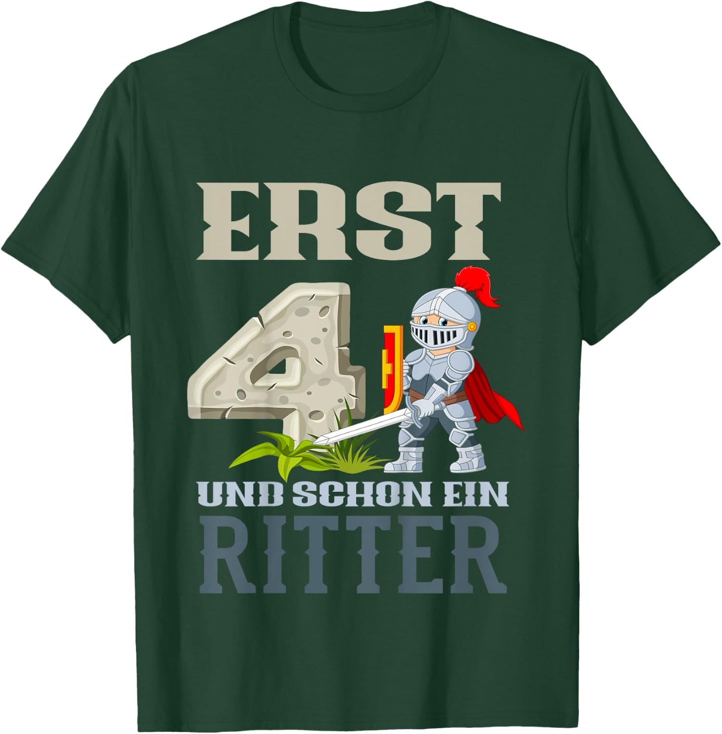 Children's 4th Birthday Knight 4 Years, black, 80 T-Shirt - T-Shirt | Forest