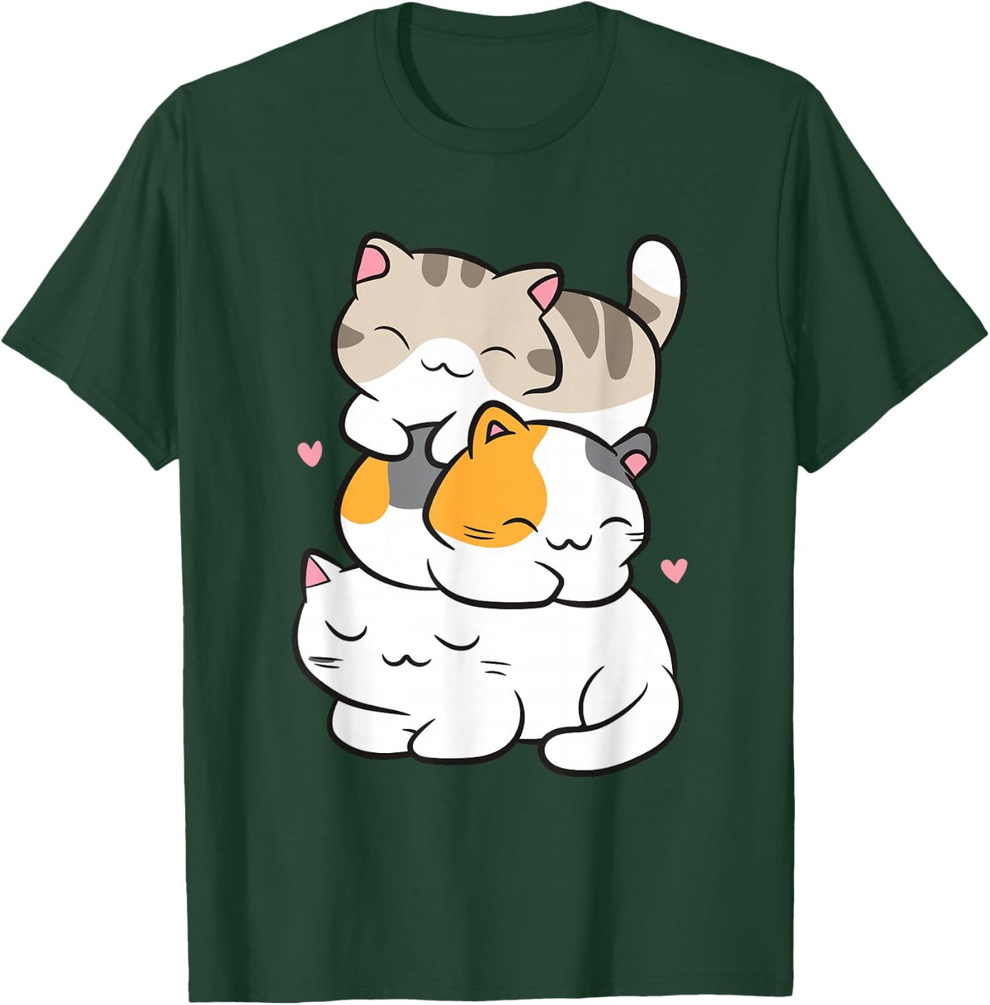 Kawaii Cat Sleeping Cat Lovers Cute Cat , black T-Shirt - T-Shirt | Forest