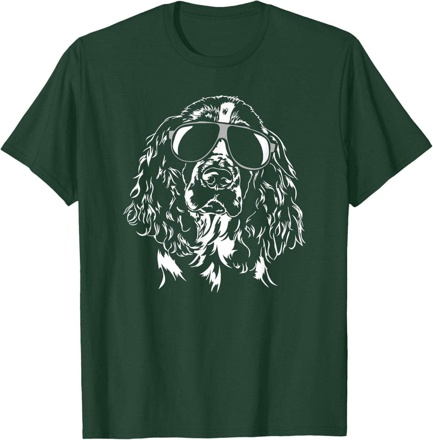 Funny English Springer Spaniel sunglasses dog mom cool dog T-Shirt - T-Shirt | Forest
