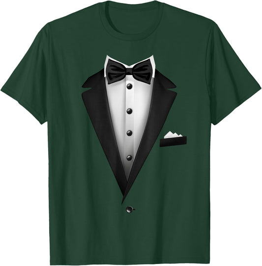 Tuxedo Bow Tie Wedding Special Occasion , black T-Shirt - T-Shirt | Forest