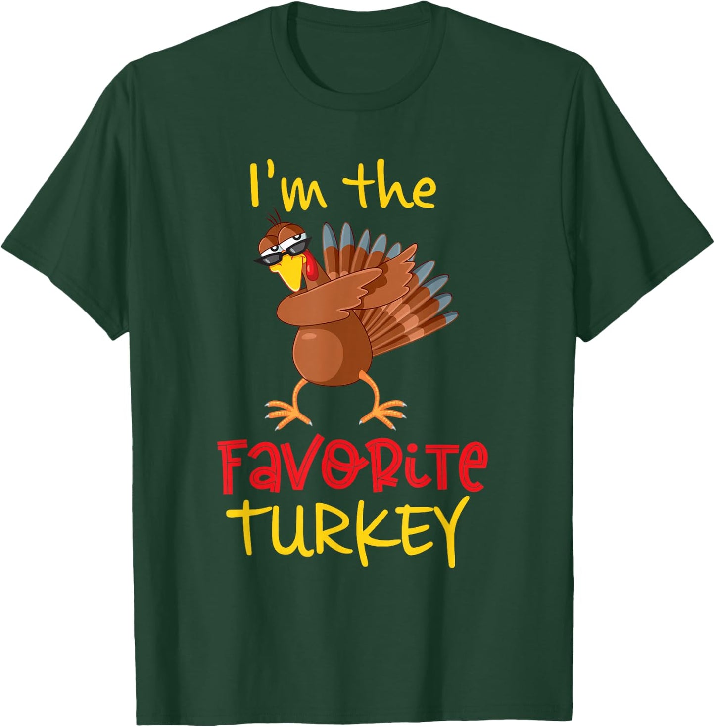 Child Thanksgiving-themed Black Small U-Neck Short Sleeve T-Shirt - T-Shirt | Forest