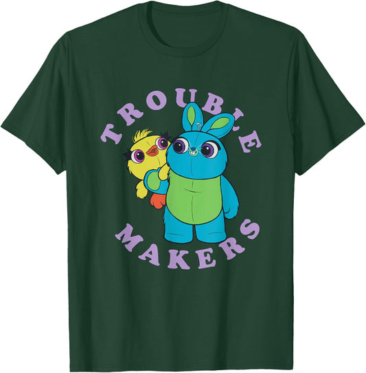 Disney Pixar Toy Story 4 Trouble Makers Ducky Bunny Retro T-Shirt - T-Shirt | Forest