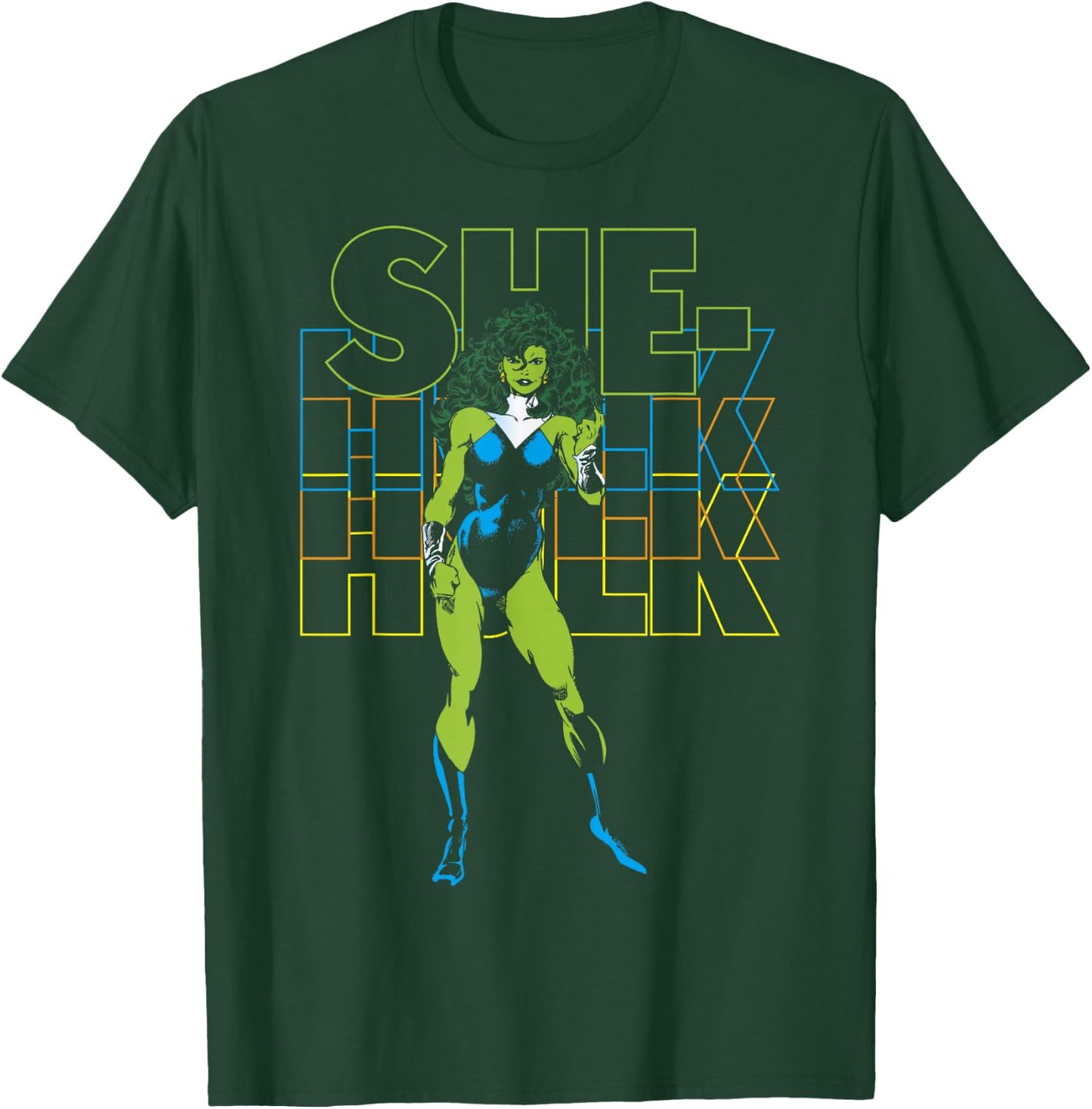 Marvel She-Hulk Name Stack Portrait T-Shirt - T-Shirt | Forest