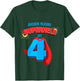 Children's 4th Birthday Shirt Hero Superhero 4 Years T-Shirt - T-Shirt | Forest