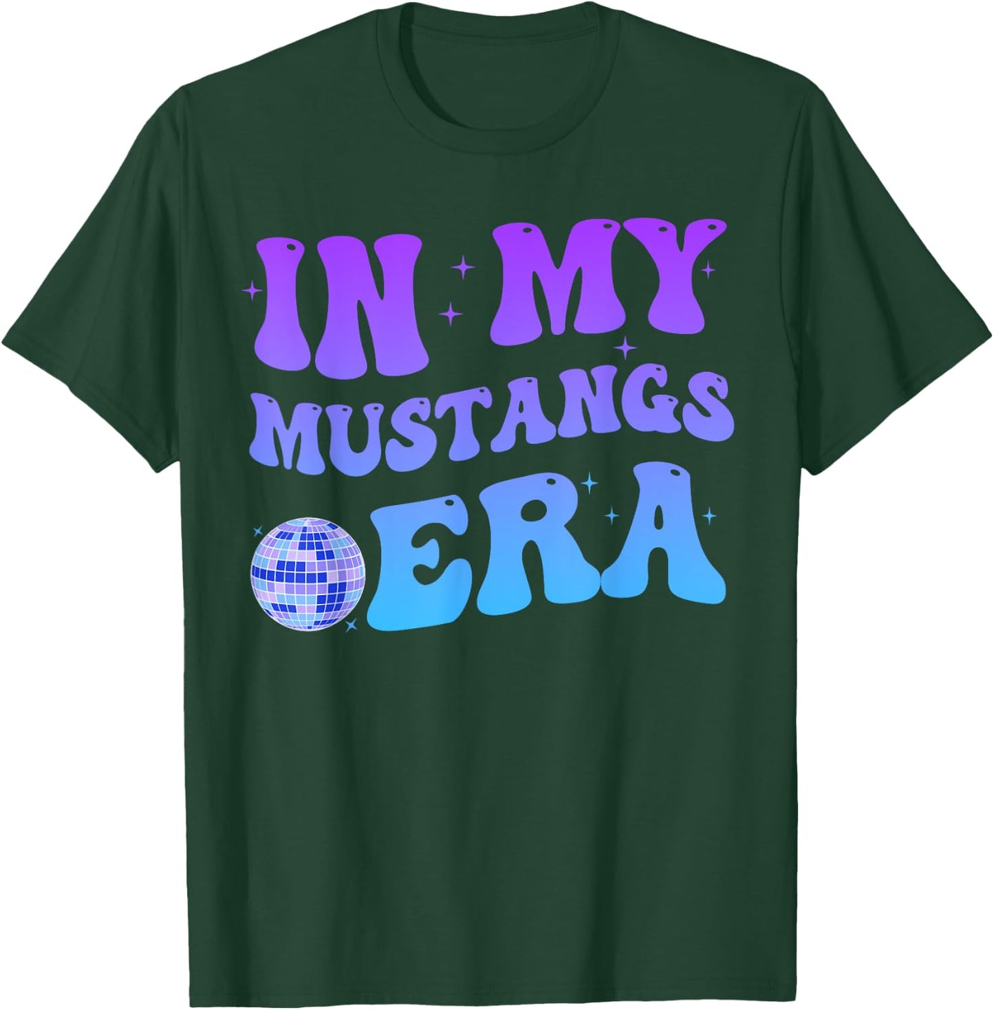 In My Mustangs Era Back to School Spirit Game Retro Groovy T-Shirt - T-Shirt | Forest