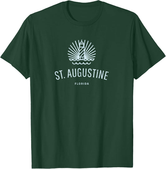St. Augustine Florida Retro Lighthouse T-Shirt - T-Shirt | Forest