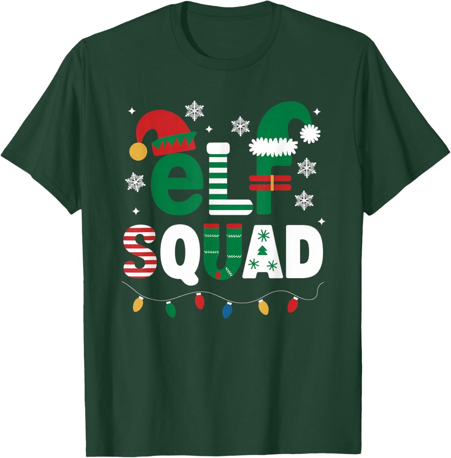 Elf Family Christmas Matching Pajamas Xmas Elf Squad Gifts T-Shirt - T-Shirt | Forest