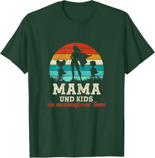 Team Mama Kids Kinder Superheld Muttertag Stolze Super Mama T-Shirt - T-Shirt | Forest