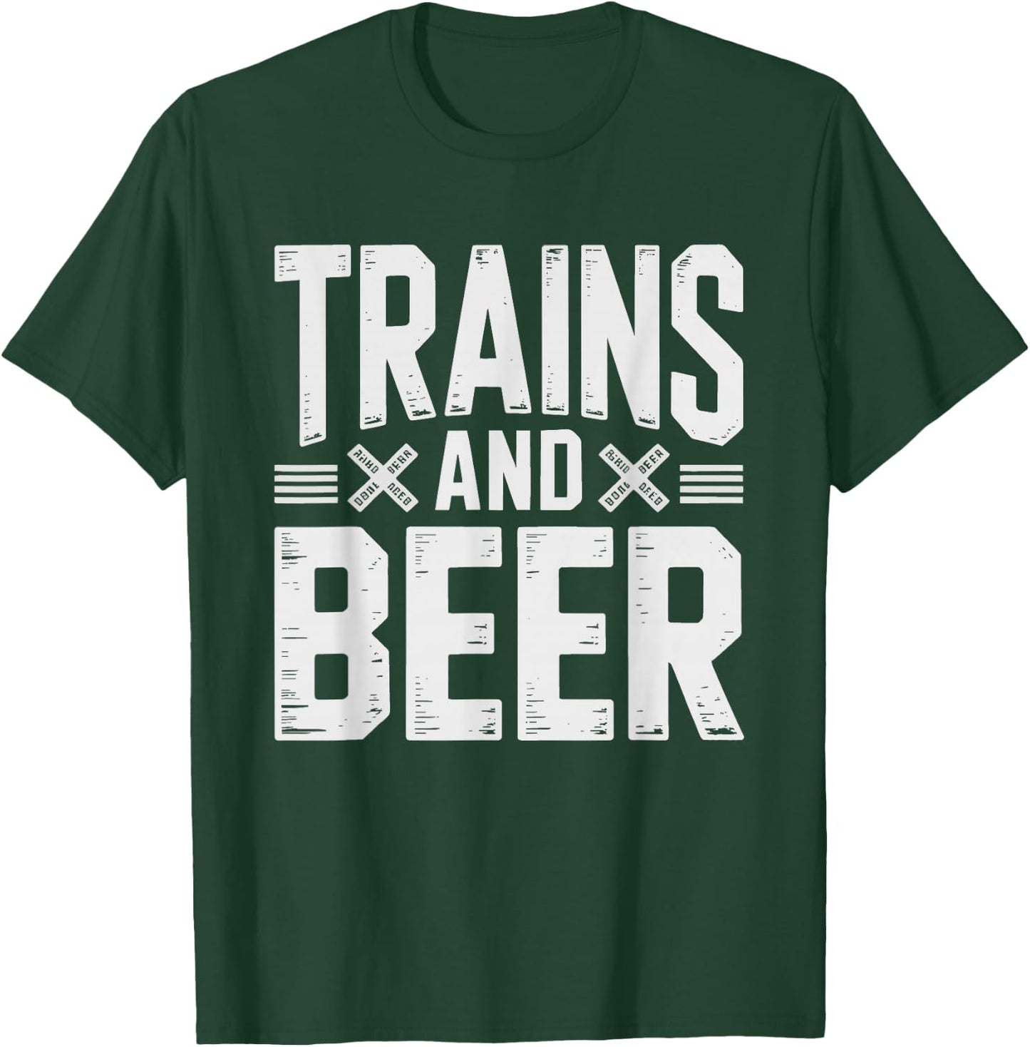 Model Train Beer Funny Hobby Weekend Railroad Collector T-Shirt - T-Shirt | Forest