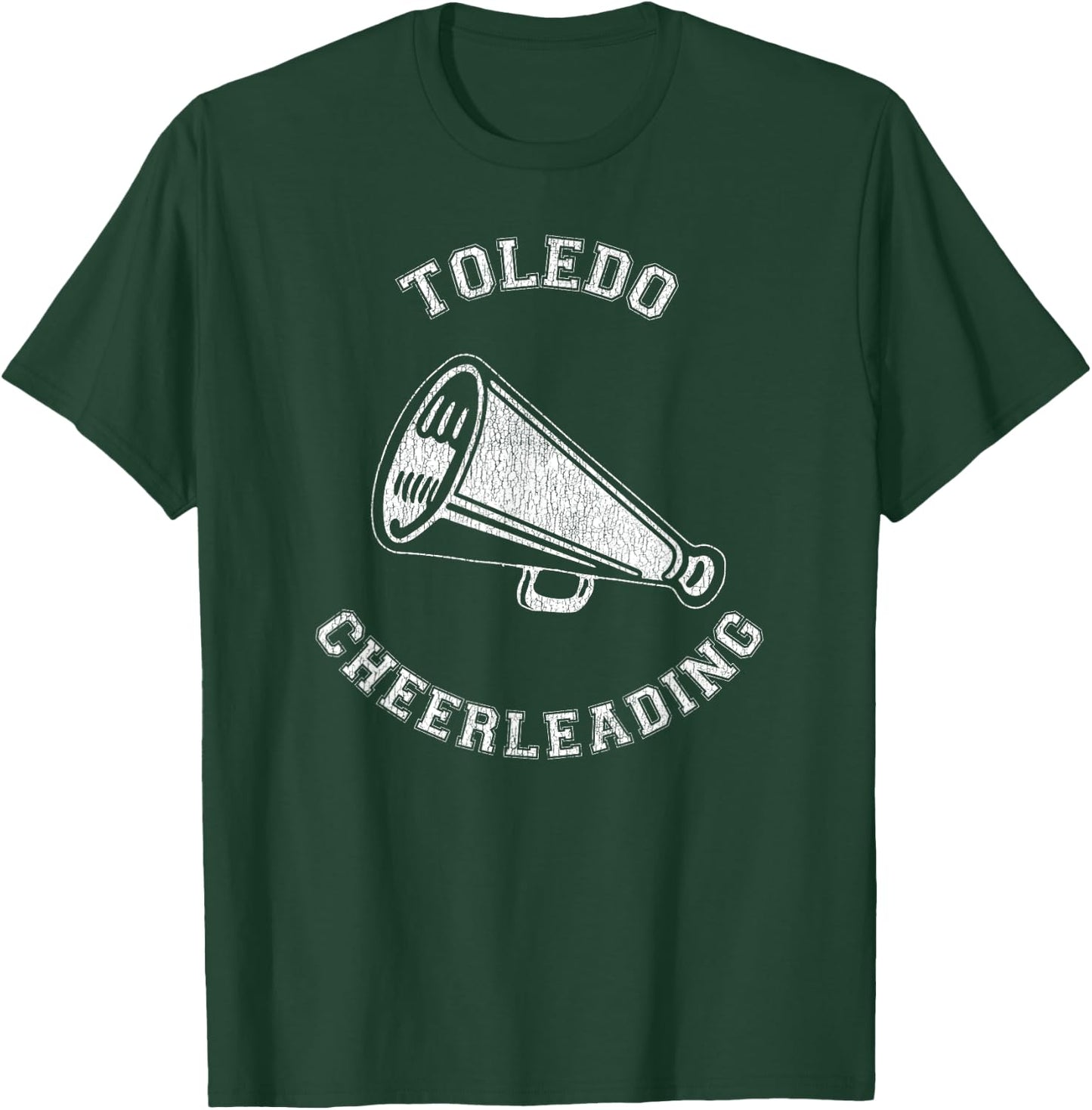 Toledo Cheer Distressed Retro 90's Cheerleader T-Shirt - T-Shirt | Forest