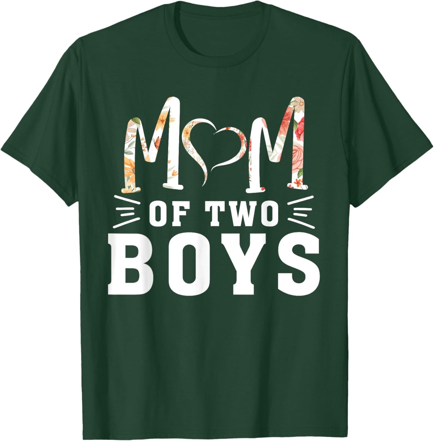 Mom Of 2 Boys Mother's Day Women Mom Of Two Boys , black T-Shirt - T-Shirt | Forest