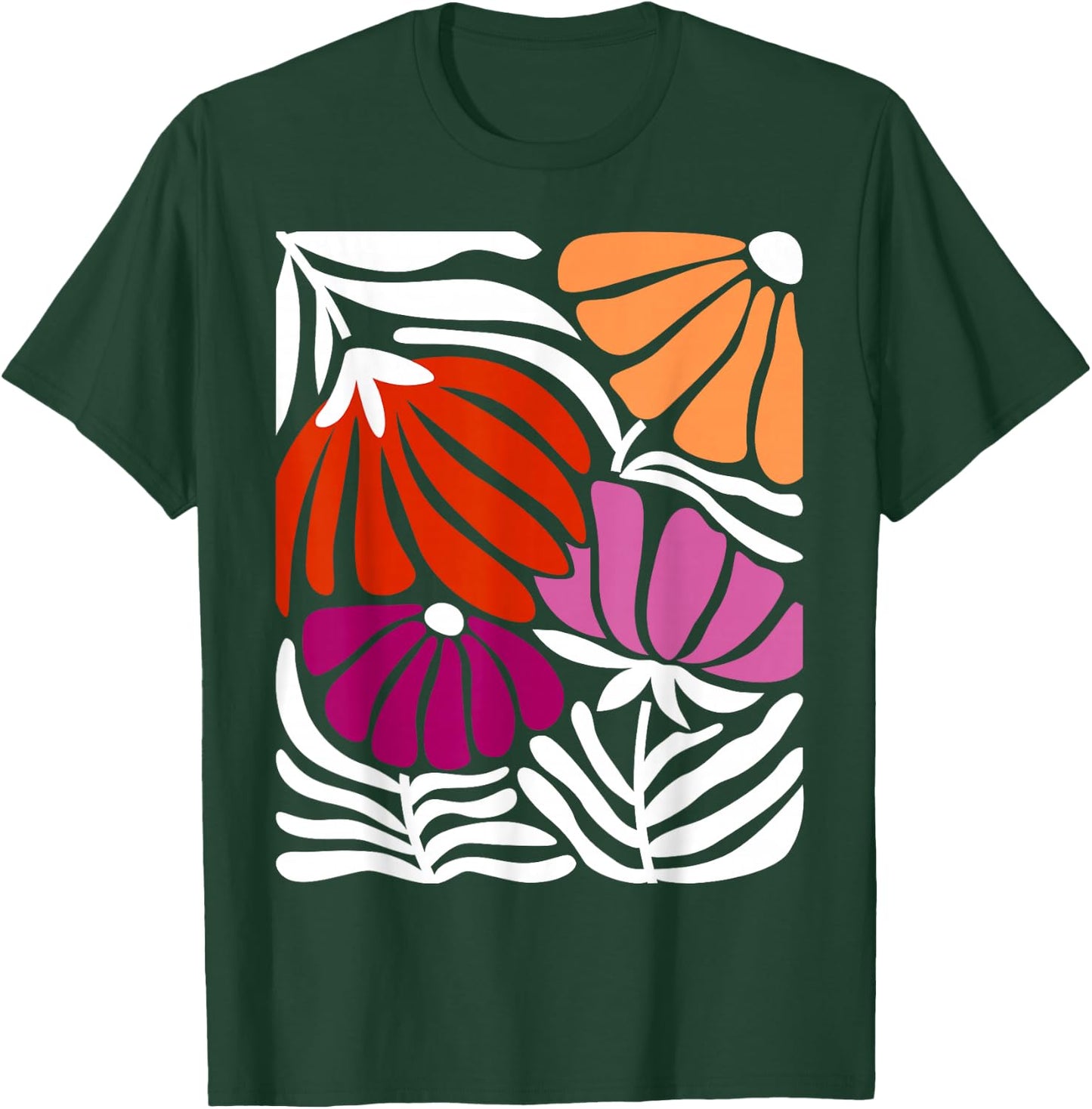 Vibrant Floral Lesbian Pride Art T-Shirt - T-Shirt | Forest