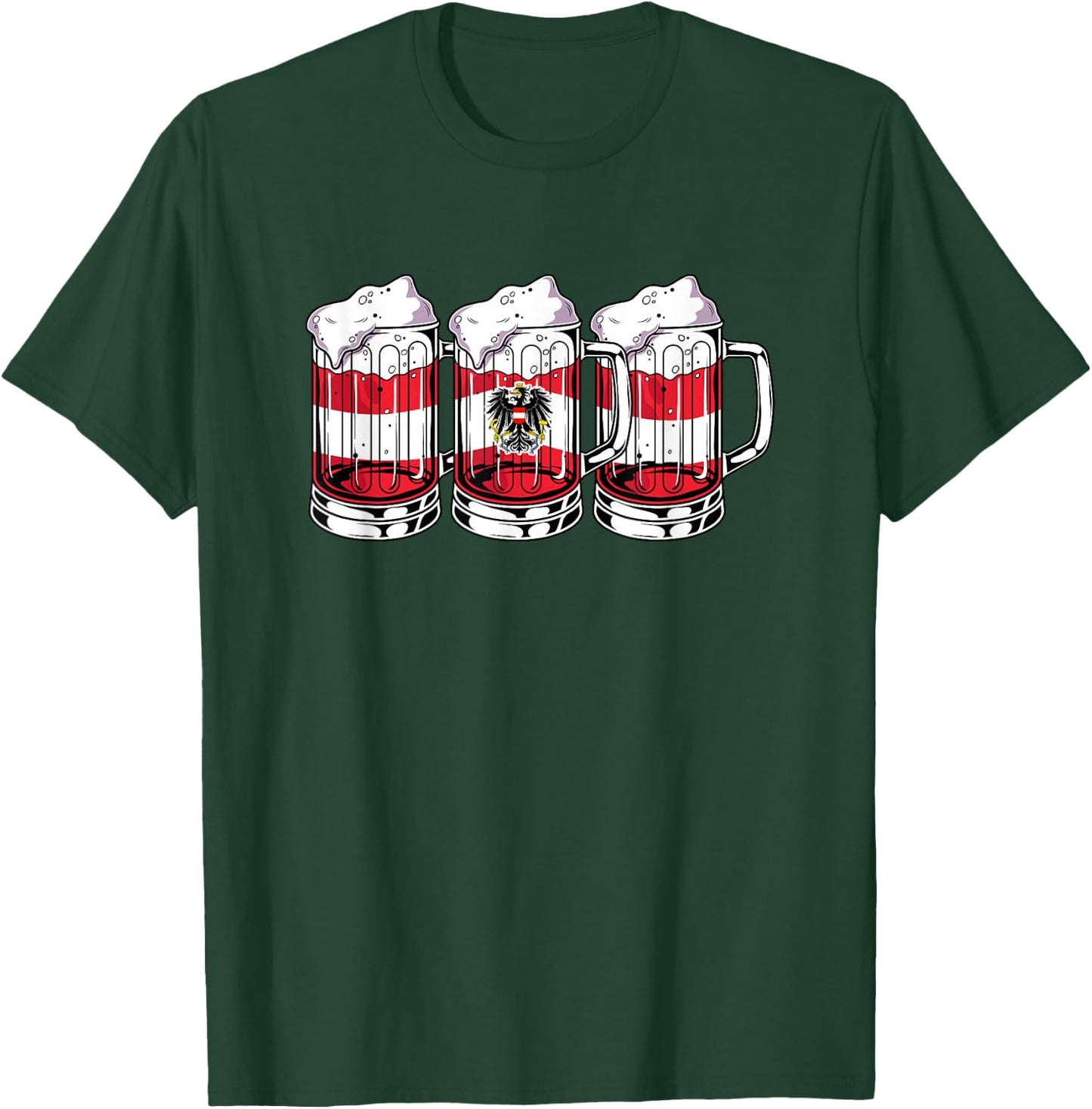 Austria Football Championship 2024 Beer Drinker Fan Item , black T-Shirt - T-Shirt | Forest