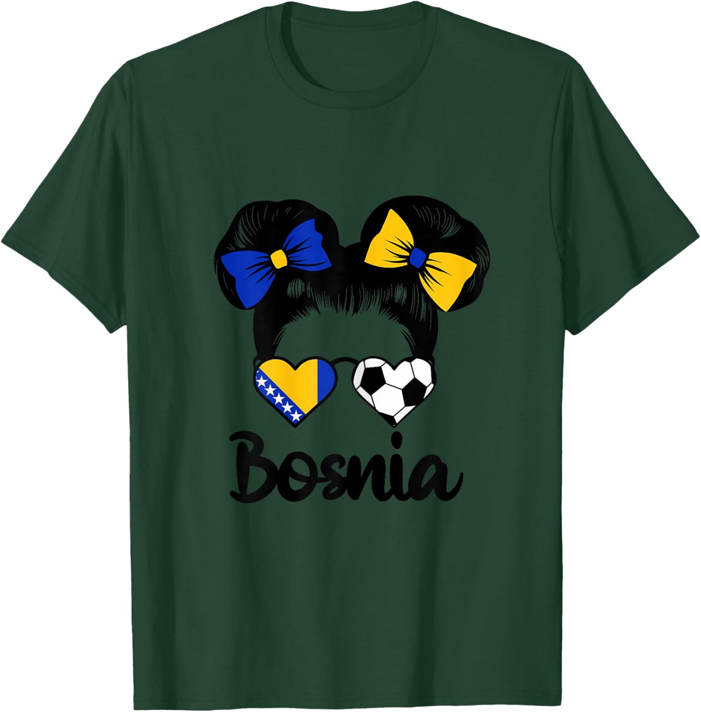 Bosnische Flagge Mädchen Stolze Bosnien Fans Girls T-Shirt - T-Shirt | Forest