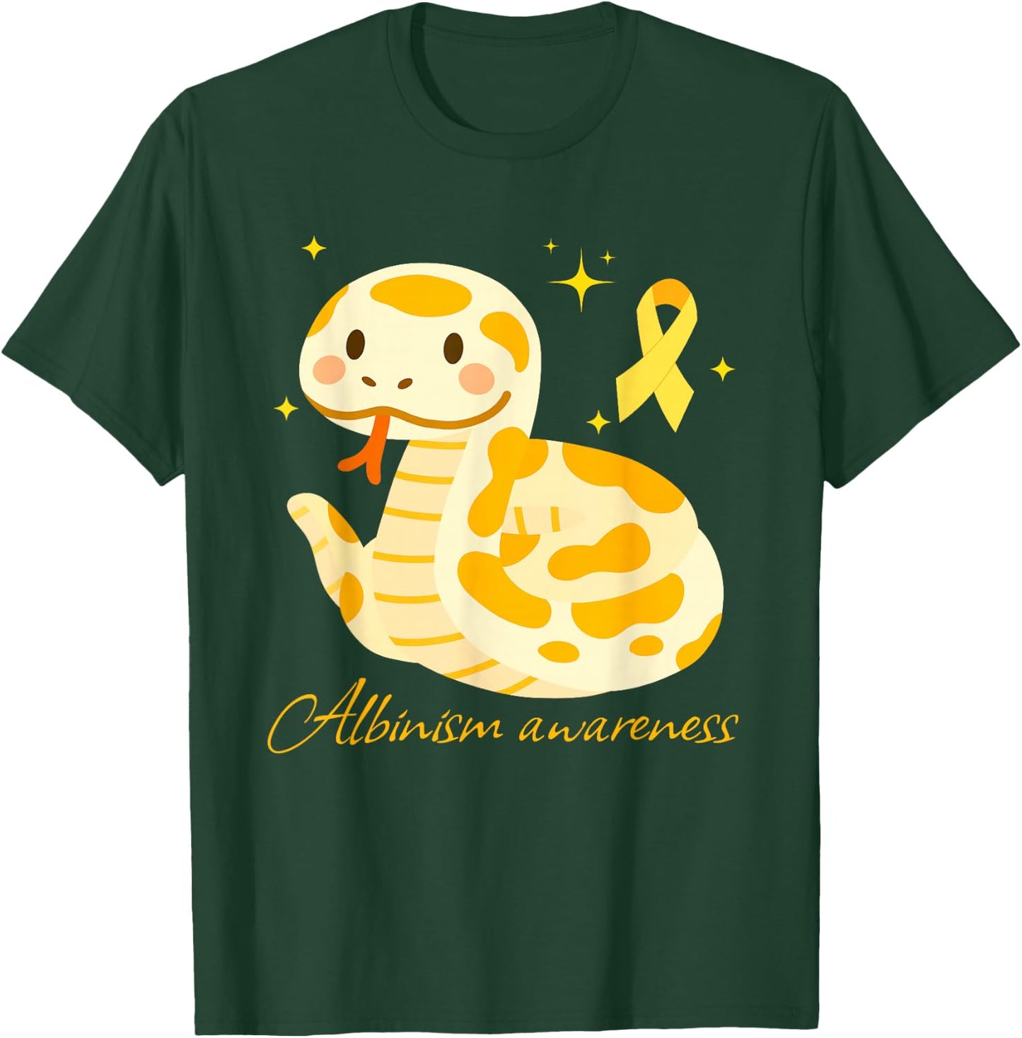 Albino Snake Cute Albinism Awareness Reptile for June 13th T-Shirt - T-Shirt | Forest