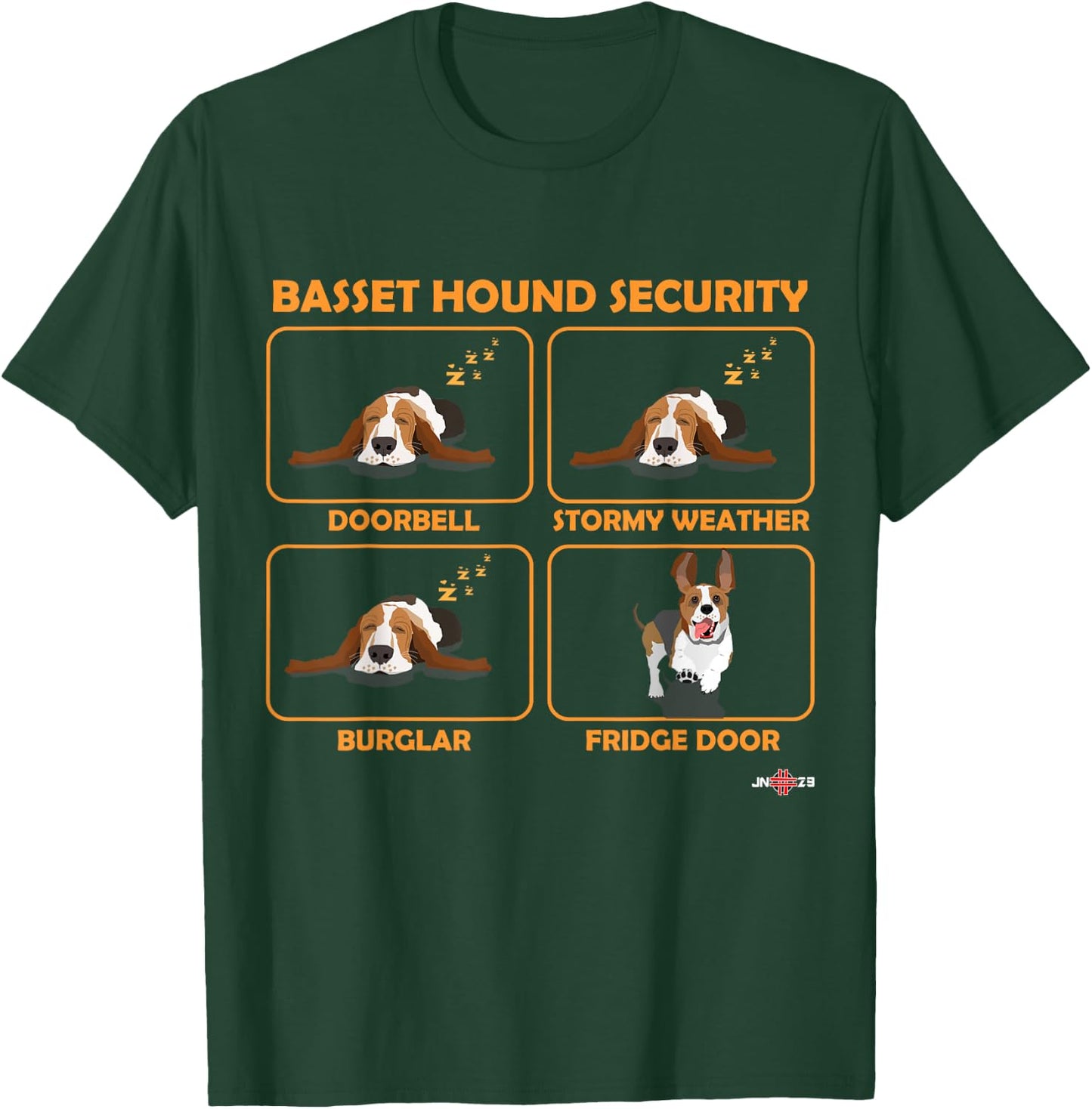 Funny Basset Hound | Basset Hound Security T-Shirt - T-Shirt | Forest