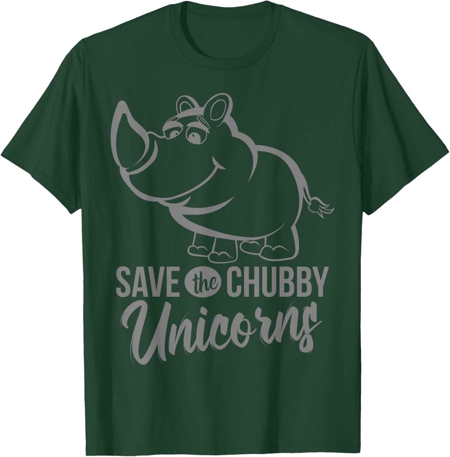 Save The Chubby Unicorns - Cute Rhino T-Shirt - T-Shirt | Forest