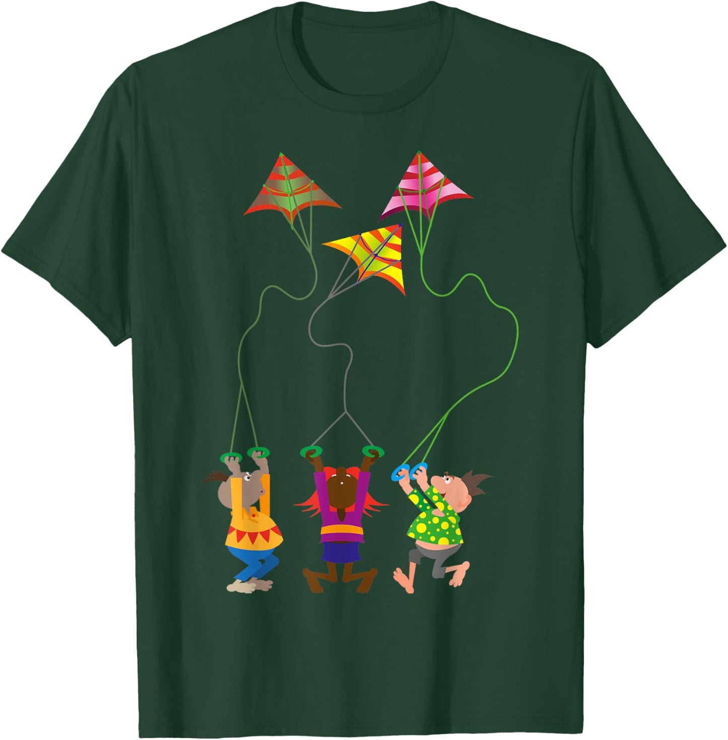 Kite Flying Outdoors Hobby For Adults and Children T-Shirt - T-Shirt | Forest