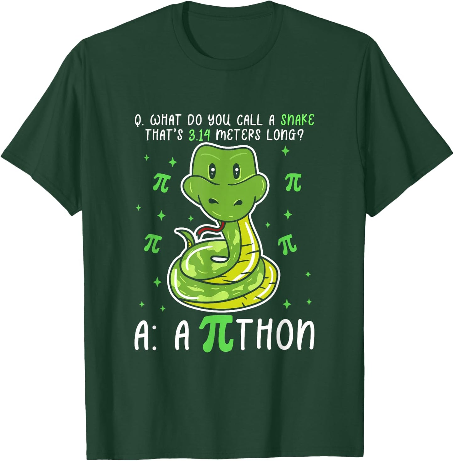 Python Pi Symbol Funny Math Teacher Pi Day T-Shirt - T-Shirt | Forest